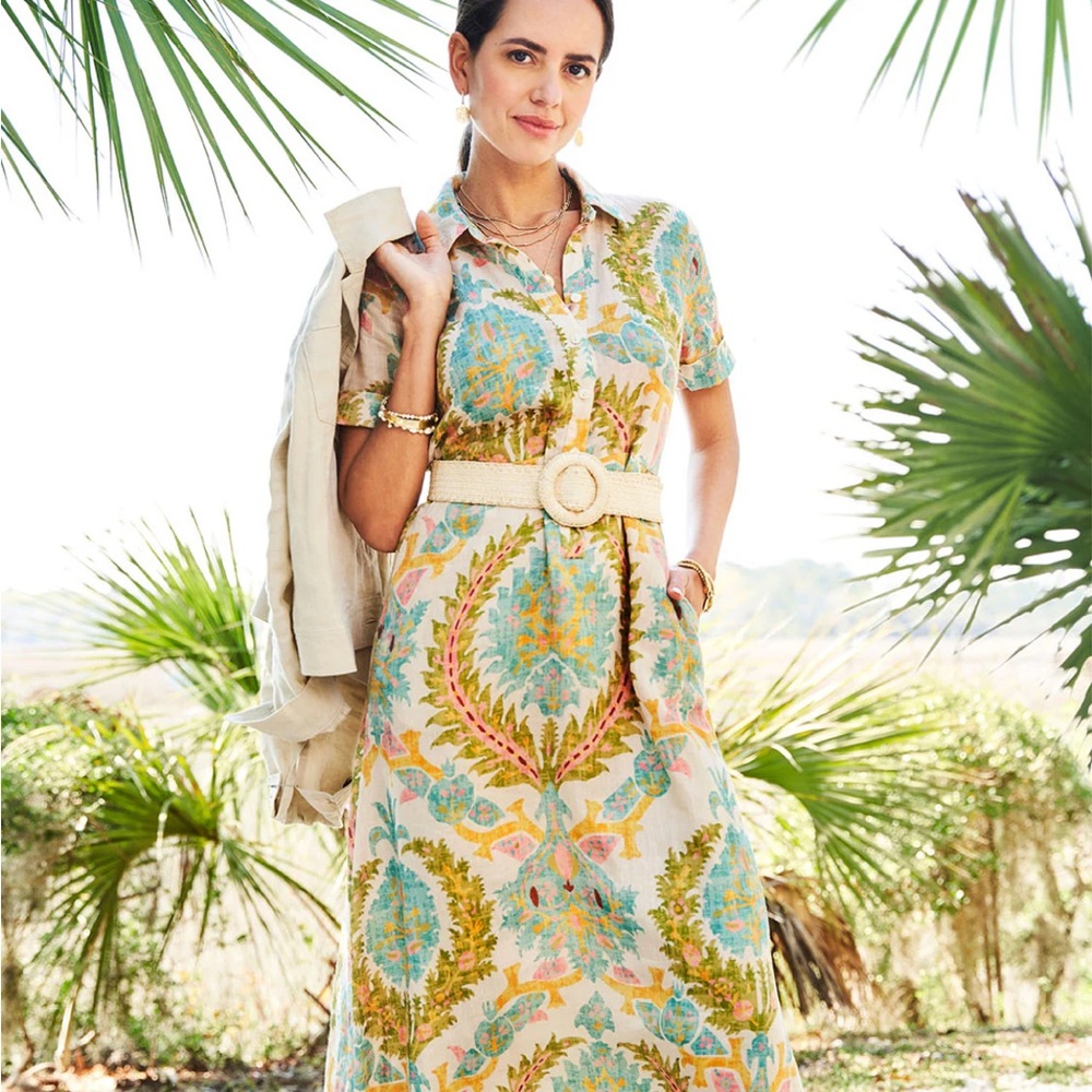 Spartina 449 Floral Dress - Blue, Green, Pink - Picture 7 of 7